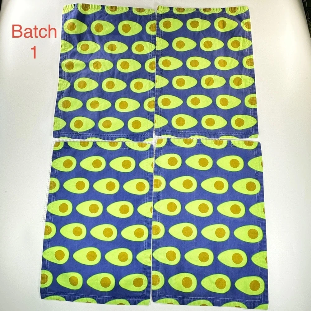 Spoonflower Linen Cotton Avocado Print Placemats Set of 12 Green Modern Heritage